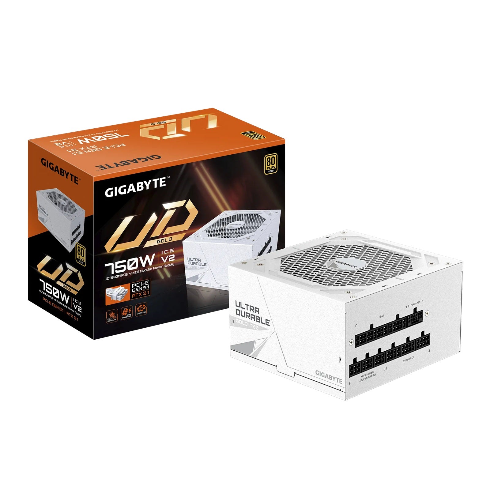 Gigabyte UD750GM ICE PG5 750W ATX PSU Power Supply  80+ Gold >90%  Black Flat Cables Single +12V Rail Japanese  >100K Hrs (NEW) Gigabyte UD750GM ICE PG5 750W ATX PSU Power Supply  80+ Gold >90%  Black Flat Cables Single +12V Rail Japanese  >100K Hrs (NEW)